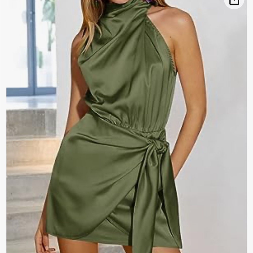 Small Olive green Pretty Graden Mini Dress